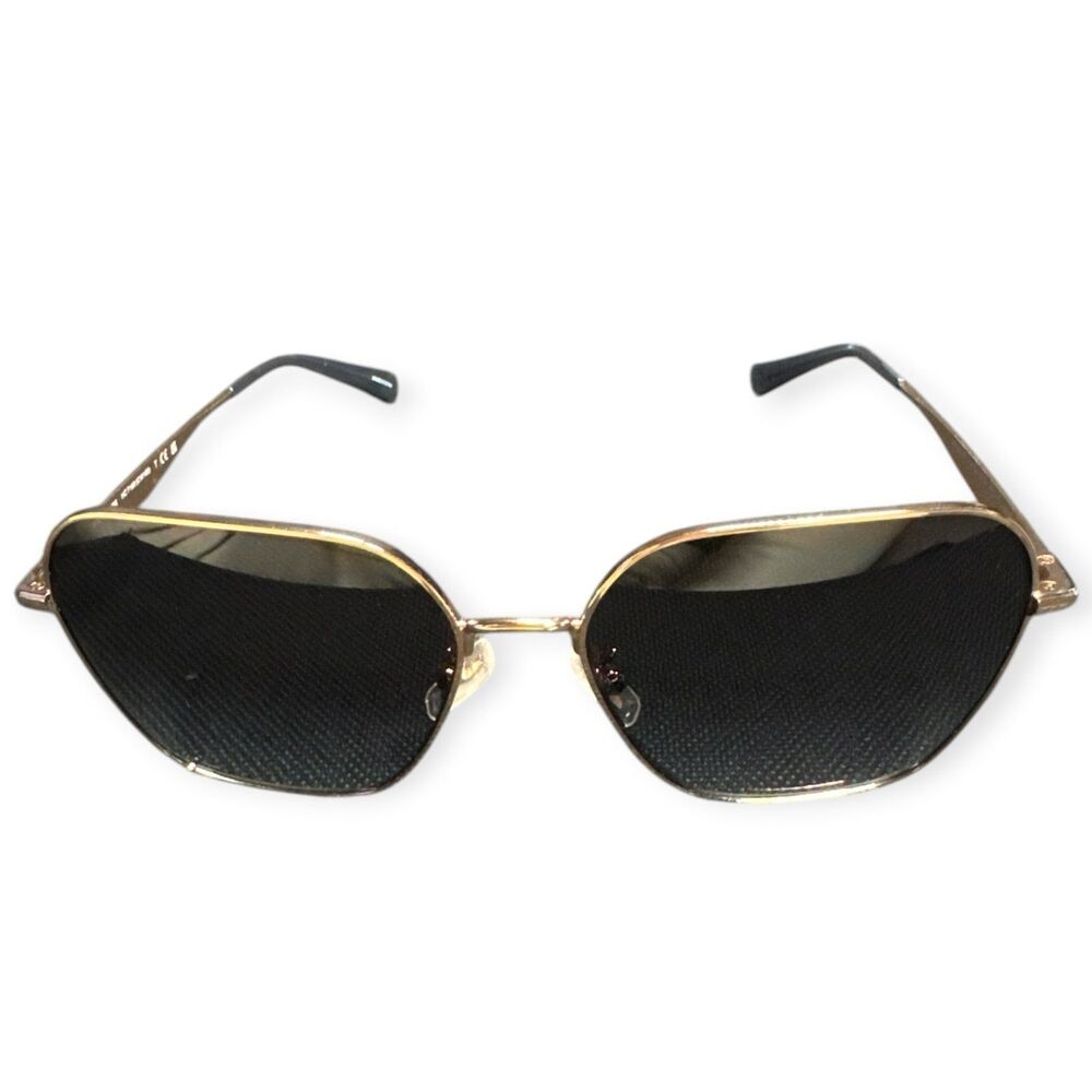 Coach Gold Sunglasses HC 7168‎ Shiny Rose Gold Metal Gray with Case Glam 145mm - Picture 5 of 11